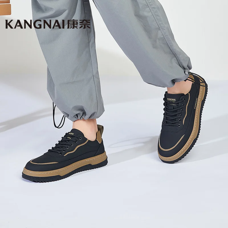 Kangnai Sneakers Men Lace-Up Split Leather Round Toe Casual Shoes Skateboarding Flats Comfortable Male Outdoor Sports Shoes
Kangnai Sneakers Men Lace-Up Split Leather Round Toe Casual Shoes Skateboarding Flats Comfortable Male Outdoor Sports Shoes