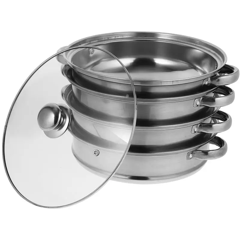1pc Stainless Steel Stockpot Pot Metal Steamer Basket Electric Steamer Pot Vegetable Steamer Pot (Four-Layer, Super Thick-28cm)
1pc Stainless Steel Stockpot Pot Metal Steamer Basket Electric Steamer Pot Vegetable Steamer Pot (Four-Layer, Super Thick-28cm)
