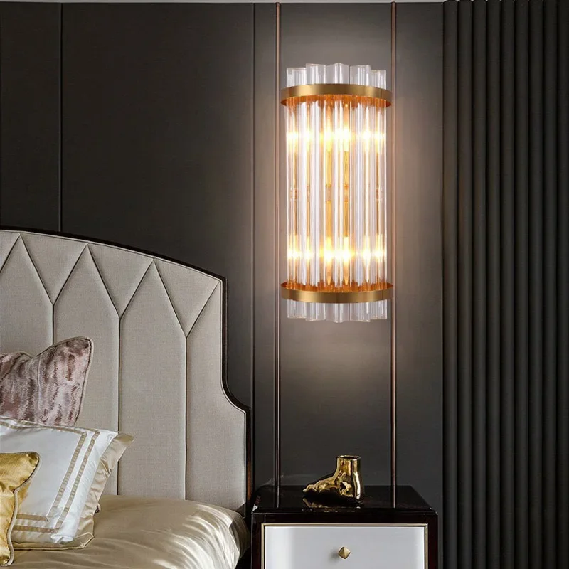 

Living Room Luxury Crystal Wall Lights Nordic Bedroom Bedside Sconce Wall Lamp Corridor Hallway Stair Aisle Decor Lighting 6pa
