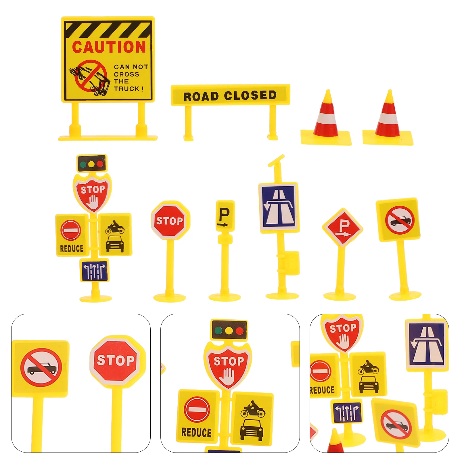 

5 Set/50pcs Micro Landscape Road Sign Models Signs Decor Toy Simulation Plastic Traffic Signage Scene DIY Miniature Accessory