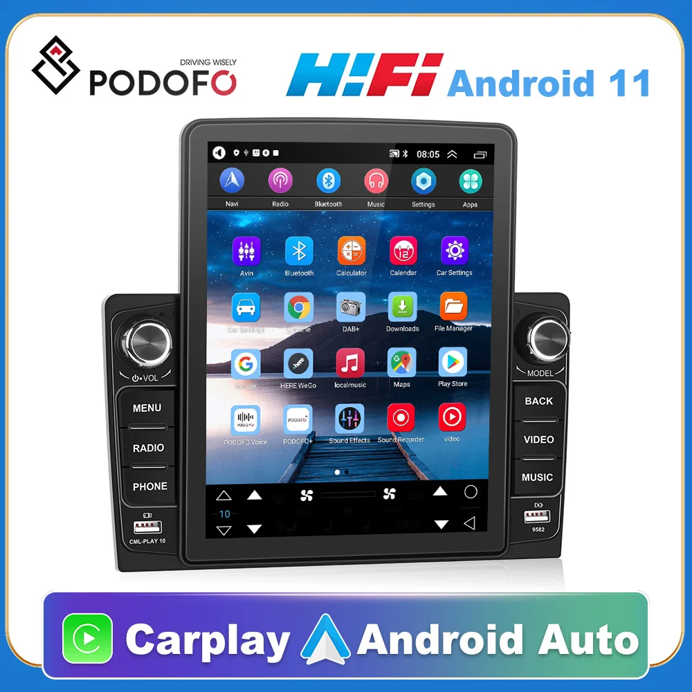 Podofo Carplay Car Radio 2 Din 9.5 Inch Vertical Screen Stereo GPS Wifi Car Play Android Auto Universal Car Multimedia Player
Podofo Carplay Car Radio 2 Din 9.5 Inch Vertical Screen Stereo GPS Wifi Car Play Android Auto Universal Car Multimedia Player