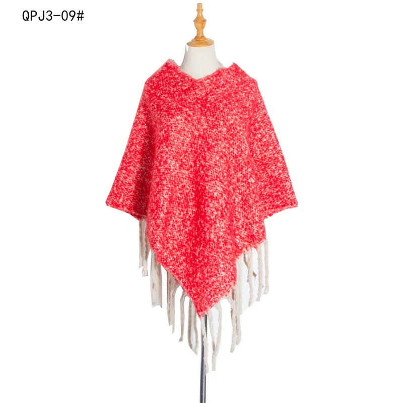 Spring Autumn Loop Yarn Women's Solid Shawl Thick Tassel Warm Fashion Street Travel Pullover Poncho Lady Capes Red Cloaks
Spring Autumn Loop Yarn Women's Solid Shawl Thick Tassel Warm Fashion Street Travel Pullover Poncho Lady Capes Red Cloaks