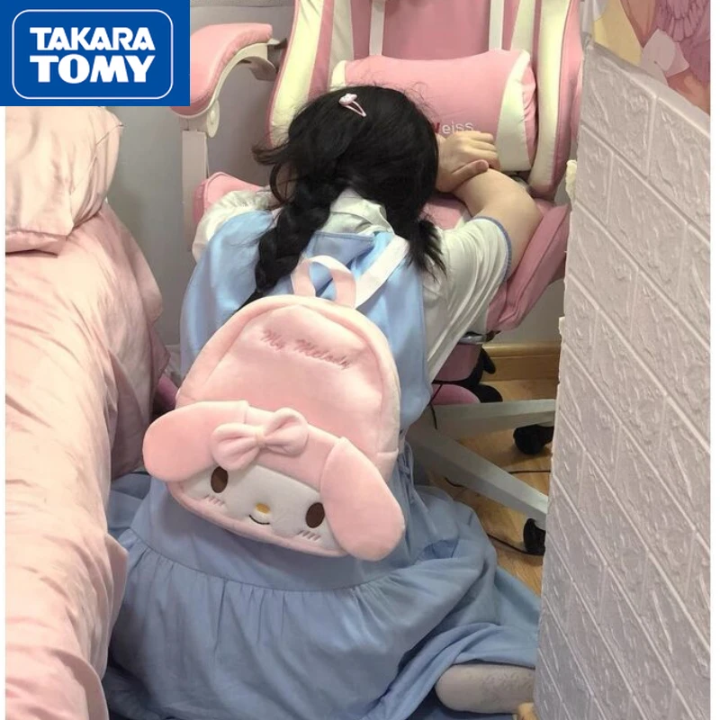 

TAKARA TOMY students 2022 Hello Kitty new boys and girls plush cute large-capacity backpack student adjustable school bag