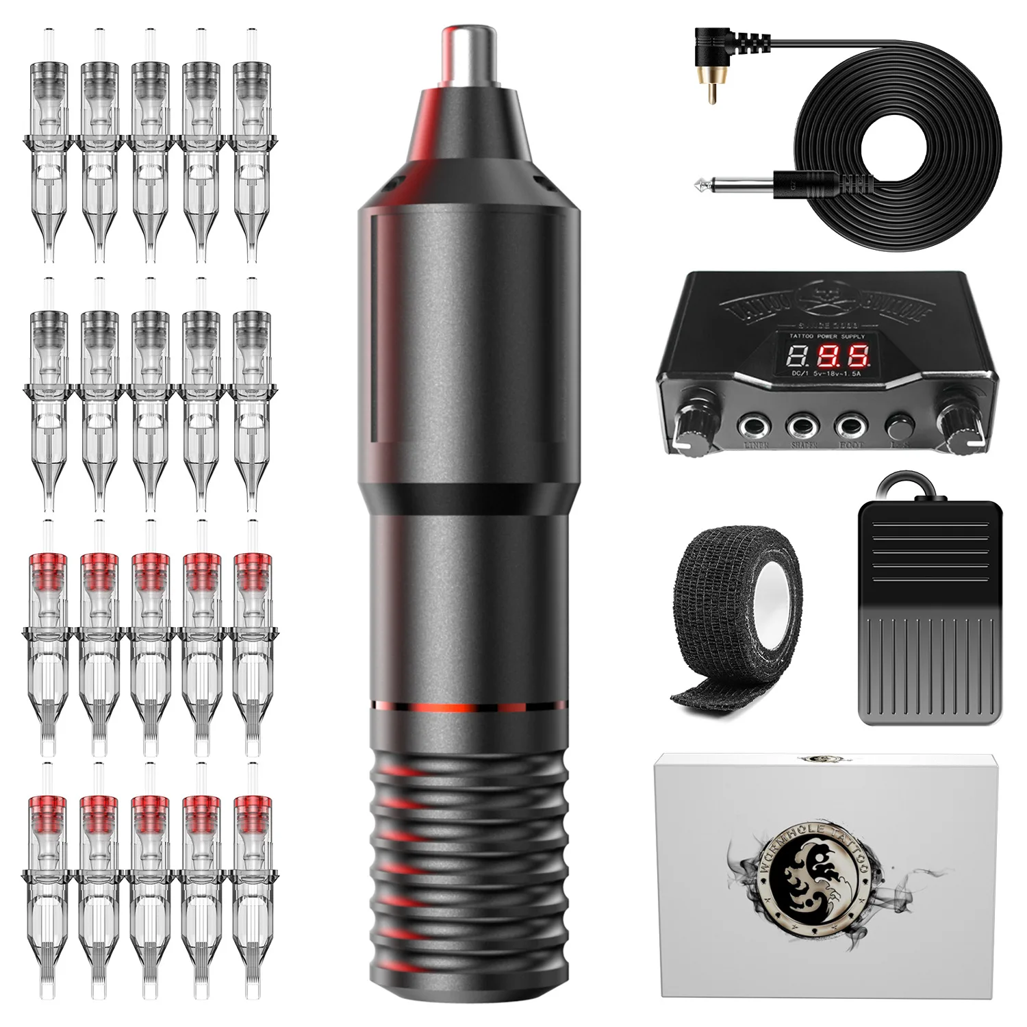 Complete Tattoo Kit Rotary Pen Tattoo Machine Set with Power RCA Hook Wire One Needle Permanent Makeup Tattoo Tool
Complete Tattoo Kit Rotary Pen Tattoo Machine Set with Power RCA Hook Wire One Needle Permanent Makeup Tattoo Tool