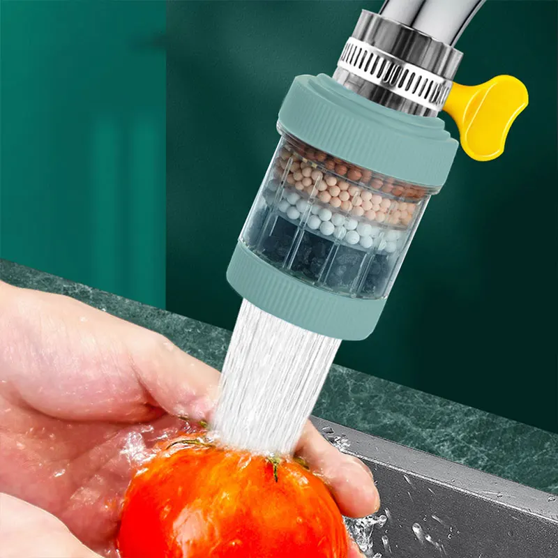 

Universal Kitchen Faucet Purifier Tap Filter 6 Layers 360 Degree Rotation Bubbler Activated Carbon Filtration Shower Head