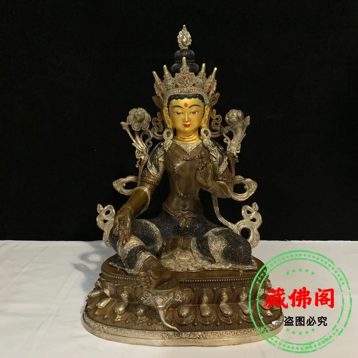 One-foot-five Green Tara Seiko Green Tara Statue of Guanyin bronze statue 15-inch Guanyin home decoration handmade home
One-foot-five Green Tara Seiko Green Tara Statue of Guanyin bronze statue 15-inch Guanyin home decoration handmade home