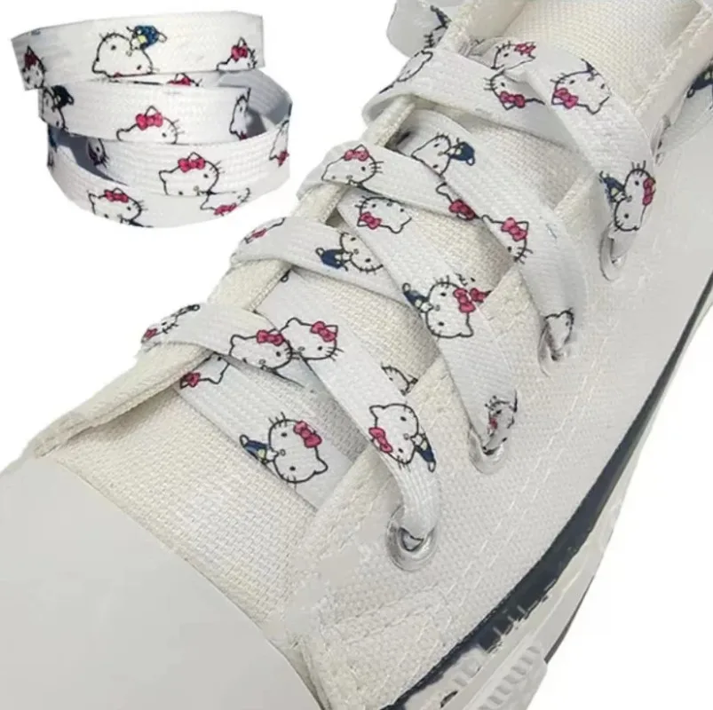 

150cm Sanrio Cartoon Shoelace Hello Kitty Melody Anime Figures Fashion Flat Shoe Laces Accessories Sports Shoes Printed Shoelace