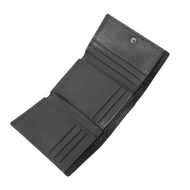 

Genuine Men's RFID Anti-theft Brush Cowhide Short Card Bag Wholesale Three Fold Leather Wallet Fashion