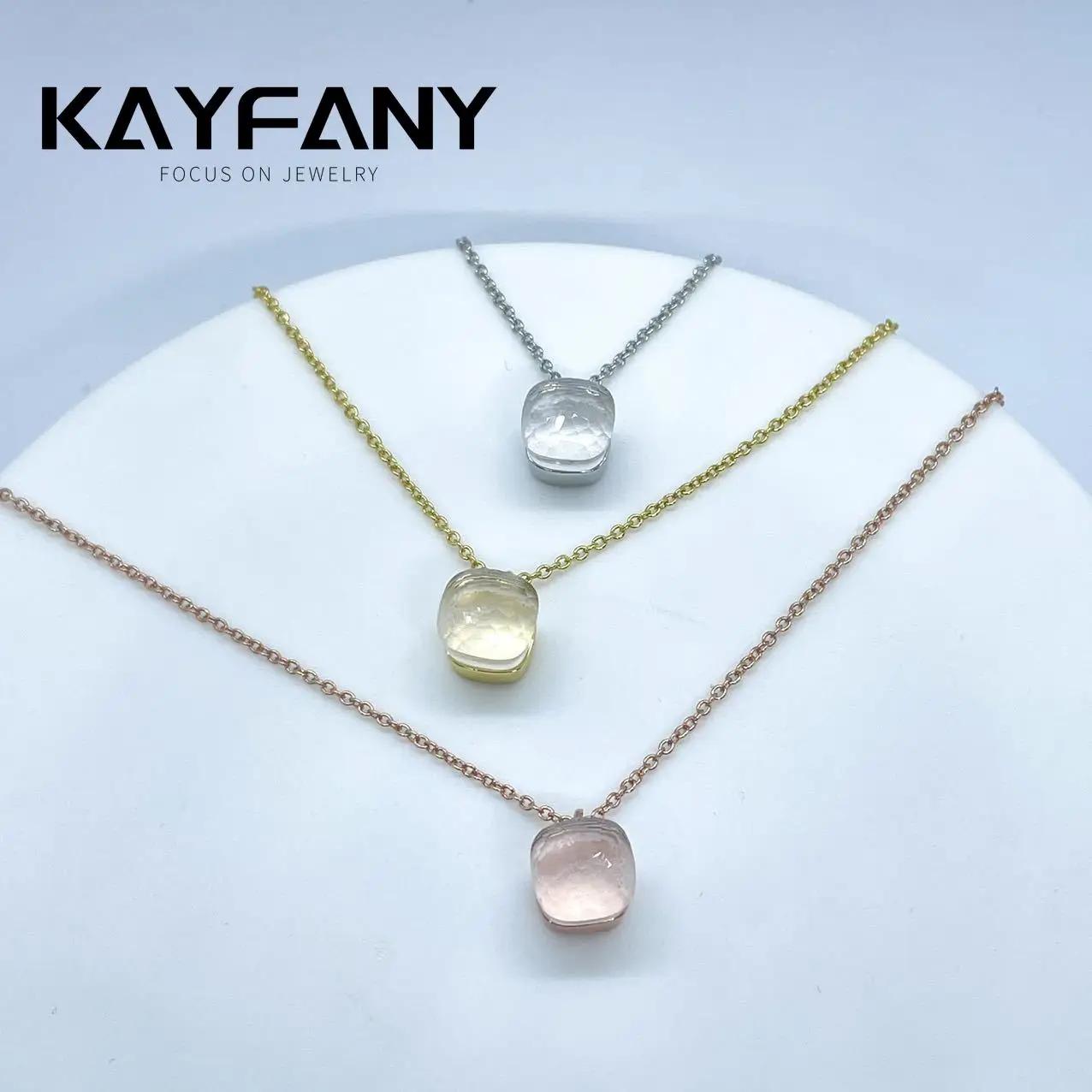 

Top Quality Classic Candy Pendant For Women 32 Colors Mix Colors Colorful Crystal Chain Boho Style Necklace Girlfriend