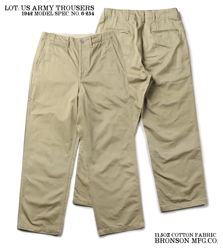 Rugged Bronson Army Chino Trousers 1942 Pattern Khakis Military Style Casual Pants 37 Se556698b543b42669c8e5cc49aaf02dan