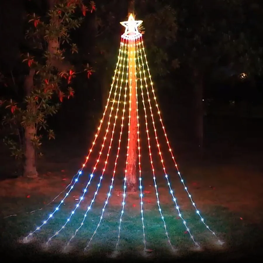 RGB LED Stars Waterfall Fairy Lights Outdoor Smart App Control Christmas Garland String Lights for Garden Party New Year Decor
RGB LED Stars Waterfall Fairy Lights Outdoor Smart App Control Christmas Garland String Lights for Garden Party New Year Decor