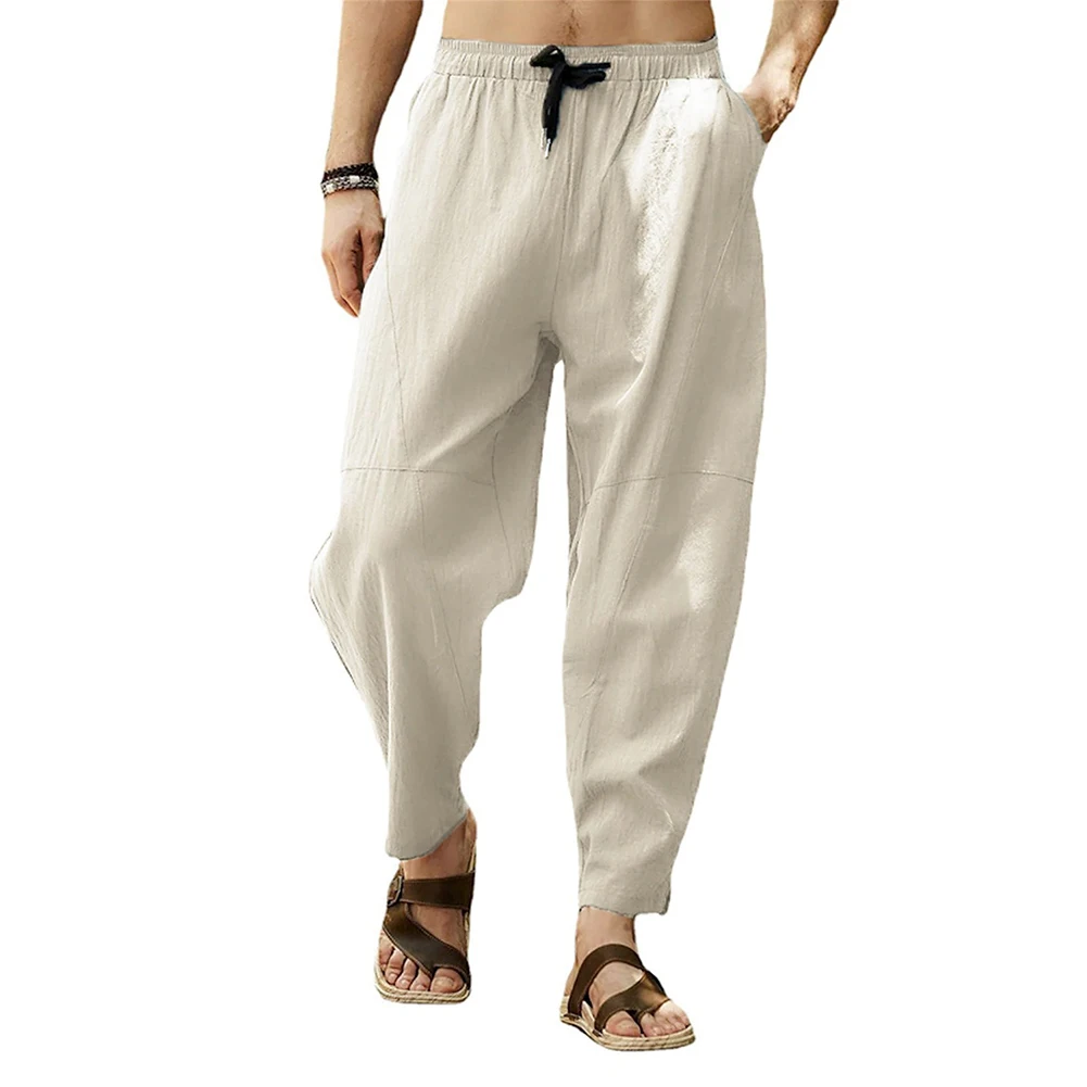 Men's Cotton Linen Drawstring Lantern Leggings Pants Joggers Casual Elastic Waist Loose Yoga Harem Trousers Solid Men's Pants
Men's Cotton Linen Drawstring Lantern Leggings Pants Joggers Casual Elastic Waist Loose Yoga Harem Trousers Solid Men's Pants