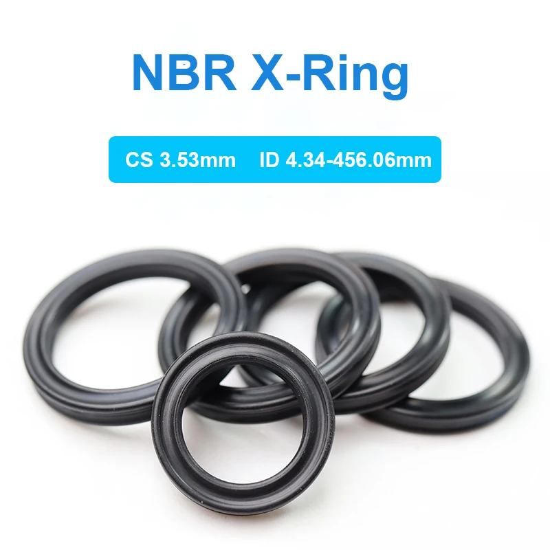 Black NBR X-Ring Nitrile Butadiene Rubber Sealing Washer For Hydraulic Cylinders Piston Rods CS 3.53mm ID 4.34-456.06mm
Black NBR X-Ring Nitrile Butadiene Rubber Sealing Washer For Hydraulic Cylinders Piston Rods CS 3.53mm ID 4.34-456.06mm