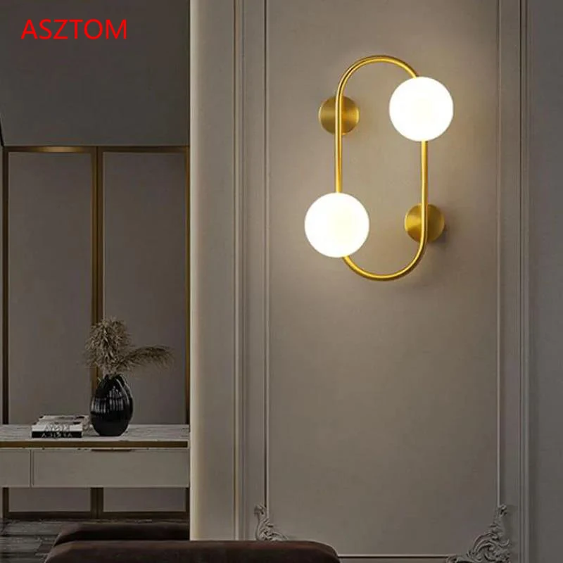 

Modern living room LED Wall Lights for Bedroom Bedside lamp Hotel Stair Room Decoration Lamp Brass Wall Lamp Sconce Lamp