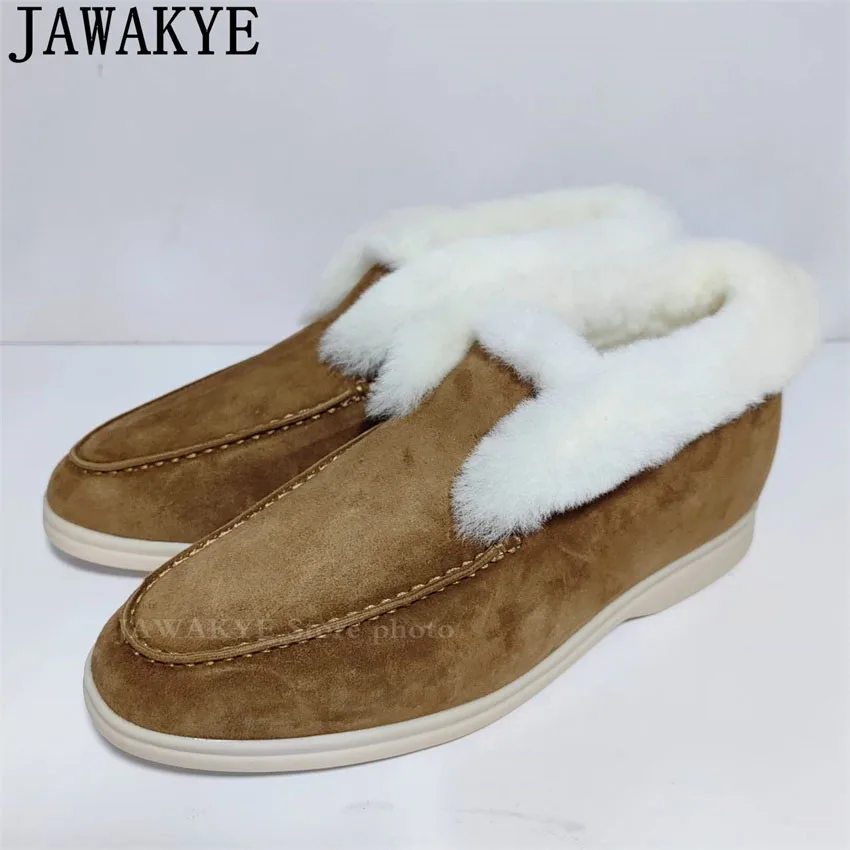 Suede Real Wool Ankle Boots Women High-quality Multicolor Slip on Flats Snow Boots Winter Brand Walking shoes botas mujer
Suede Real Wool Ankle Boots Women High-quality Multicolor Slip on Flats Snow Boots Winter Brand Walking shoes botas mujer