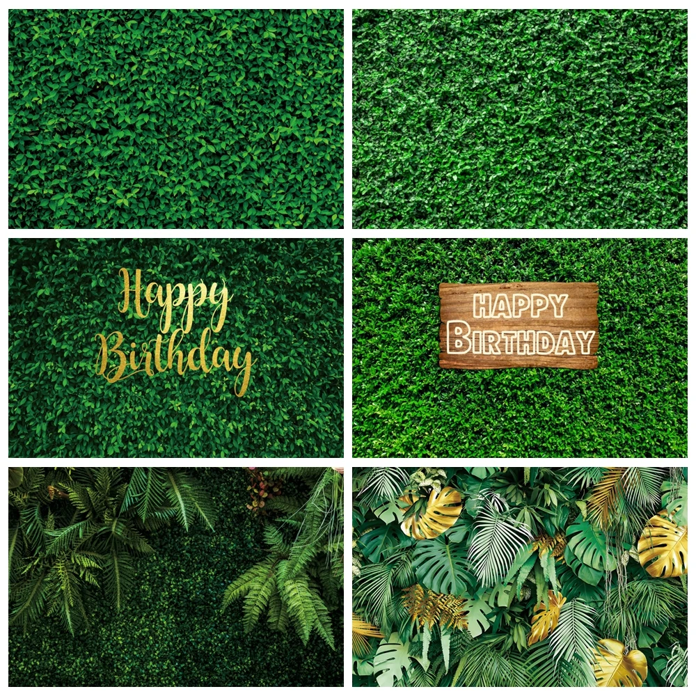 

Jungle Safari Birthday Baby Shower Photography Backdrop Tropical Greenery Grass Wall Green Leaves Wild One Party Background Prop