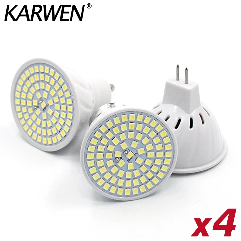 

4pcs/lot Lampara LED Lamp 220V E27 Lampada LED GU10 Bulb MR16 Lamp AC 240V E14 Spotlight SMD 2835 3W 4W 5W Bombillas Spot Light