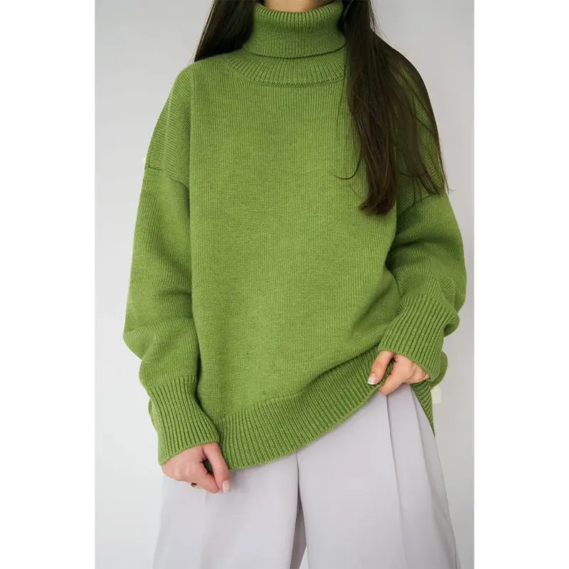 Women's Autumn Winter New Fashion Solid Color High Neck Simple Commuting Long Sleeved Loose Medium Length Sweater Knitted Tops
Women's Autumn Winter New Fashion Solid Color High Neck Simple Commuting Long Sleeved Loose Medium Length Sweater Knitted Tops