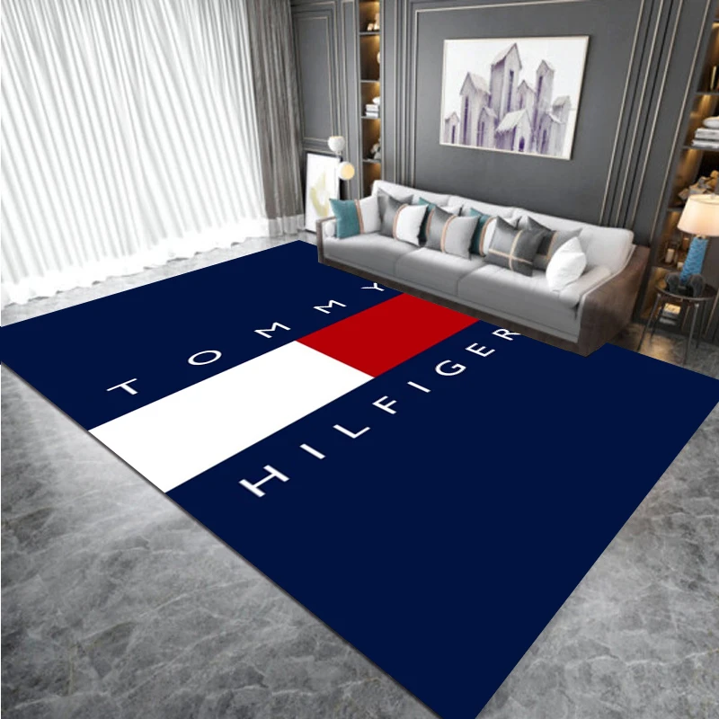 

T-Tommy hilfiger logo printed carpet, living room bedroom decoration carpet, kitchen bathroom non slip floor mat, door mat, gift