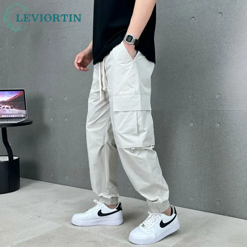 

Hip Hop Workwear Straight Pants For Men Smmer Spring Fashion Casual Loose Harlan Cropped Leggings Trousers Unisex Streetwear