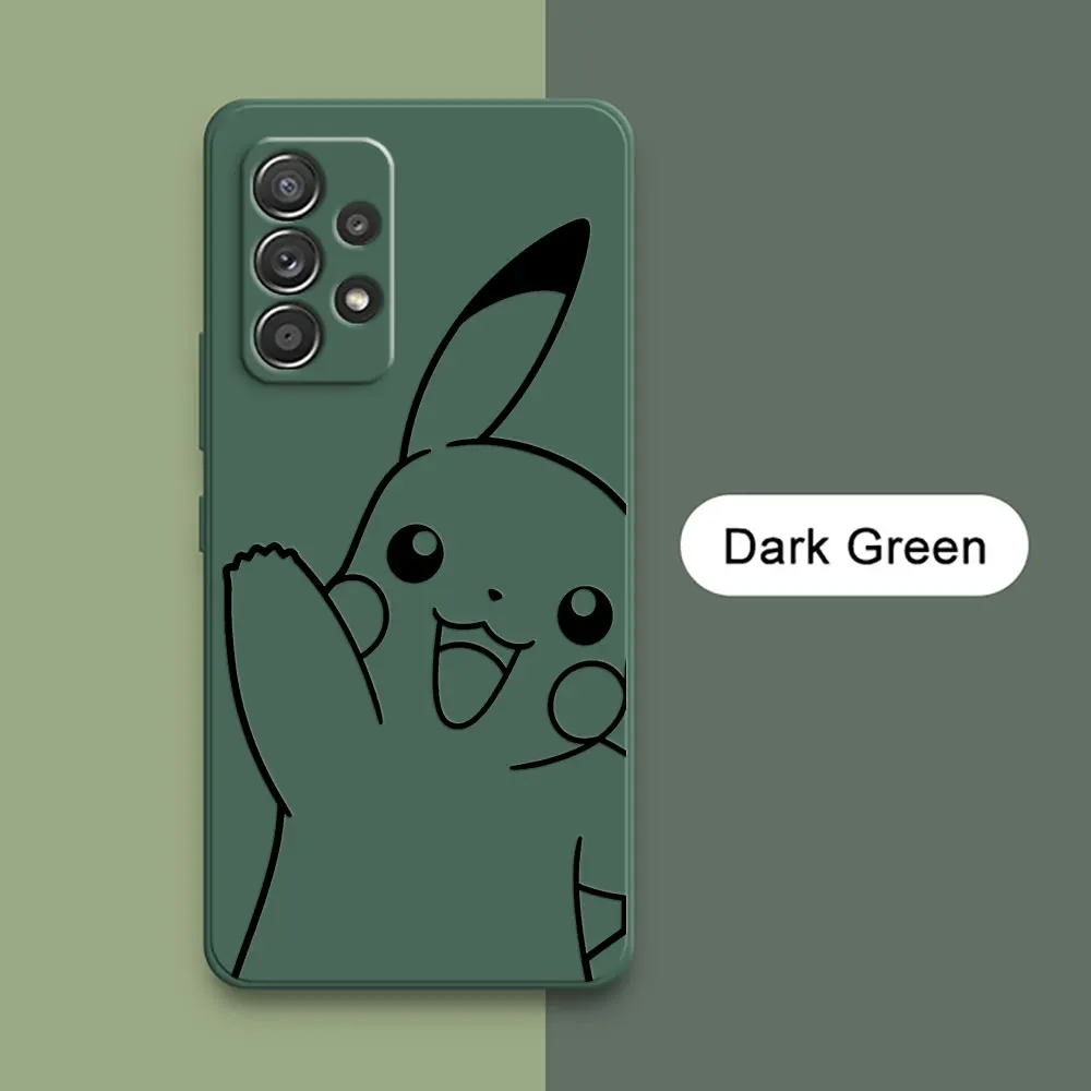 Line Pokemons Cartoon A56 Case For Samsung Galaxy A55 A54 A53 A36 A35 A34 A52 A72 A32 A51 A26 A56 5G Square Silicone Phone Cover Line Pokemons Cartoon A56 Case For Samsung Galaxy A55 A54 A53 A36 A35 A34 A52 A72 A32 A51 A26 A56 5G Square Silicone Phone Cover