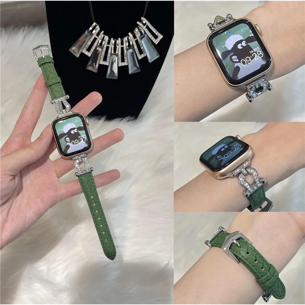 Часы для Apple Watch Series Ultra/8/7/6, браслет U-образной формы для Iwatch, 49 мм, 41 мм, 45 мм, сплав цинка, стразы, Воловья кожа
Часы для Apple Watch Series Ultra/8/7/6, браслет U-образной формы для Iwatch, 49 мм, 41 мм, 45 мм, сплав цинка, стразы, Воловья кожа