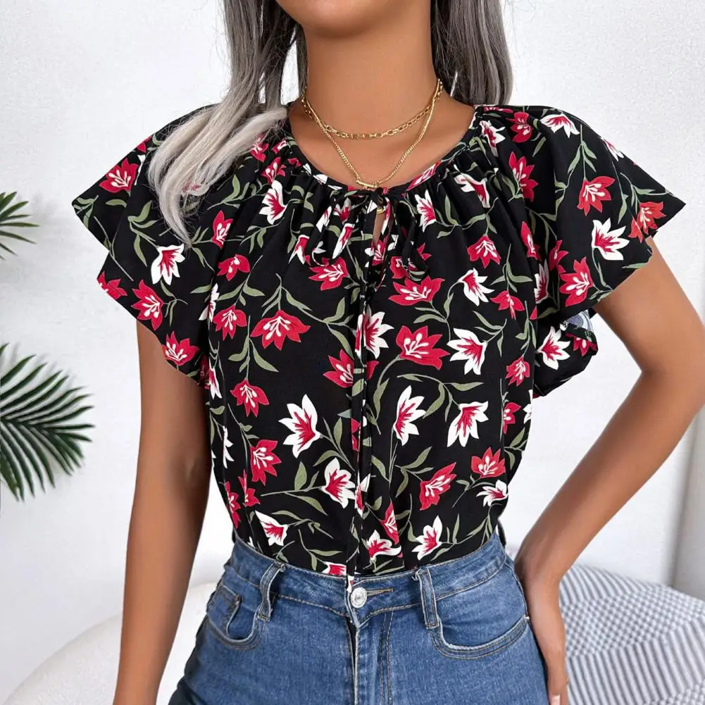 Ladies Shirt Leisure Versatile Lotus Leaf Sleeves V-neck Sexy Daily Wear Polyester Floral Print Shirt Top Ladies Clothing
Ladies Shirt Leisure Versatile Lotus Leaf Sleeves V-neck Sexy Daily Wear Polyester Floral Print Shirt Top Ladies Clothing