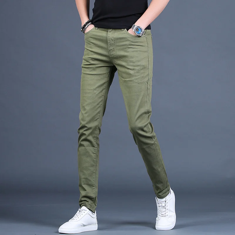 Mens Thin Jeans Slim Fit 2022 Summer Streetwear Casual Korea Style Denim Pencil Pant Men Green Black Clothing
Mens Thin Jeans Slim Fit 2022 Summer Streetwear Casual Korea Style Denim Pencil Pant Men Green Black Clothing