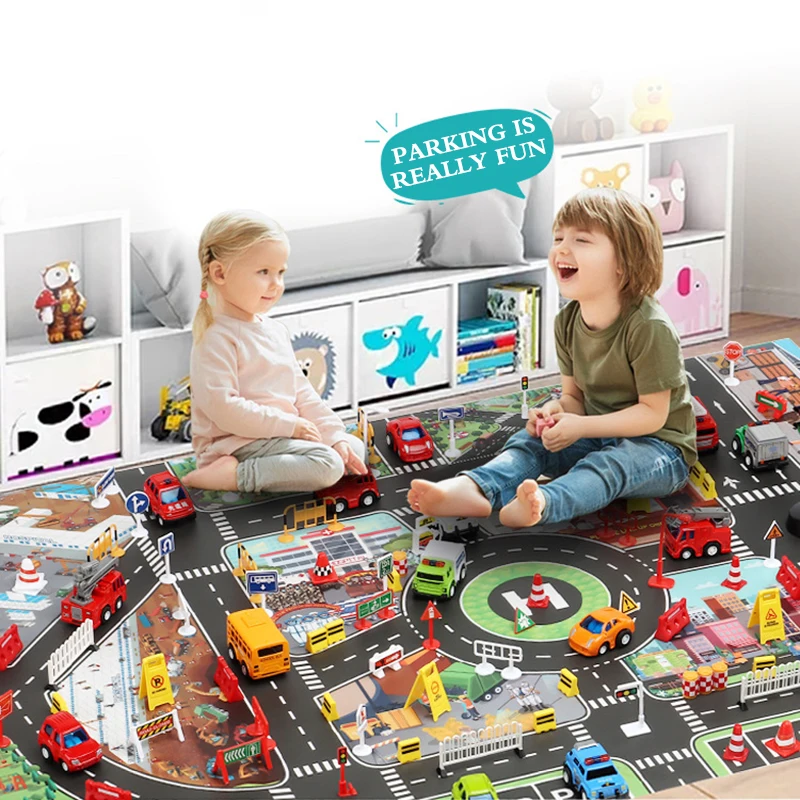 New 83x57cm Baby Play Mat Road Map Kids City Traffic Toy Car Park Crawling Rug Playmat for Children Educational Toys
New 83x57cm Baby Play Mat Road Map Kids City Traffic Toy Car Park Crawling Rug Playmat for Children Educational Toys