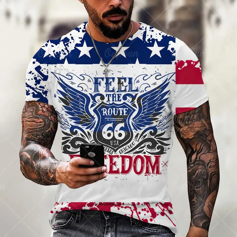 Summer Men's T-shirt 3D Printed 66 Highway Pattern Breathable Sports Fitness Comfortable Short Sleeve Top
Summer Men's T-shirt 3D Printed 66 Highway Pattern Breathable Sports Fitness Comfortable Short Sleeve Top