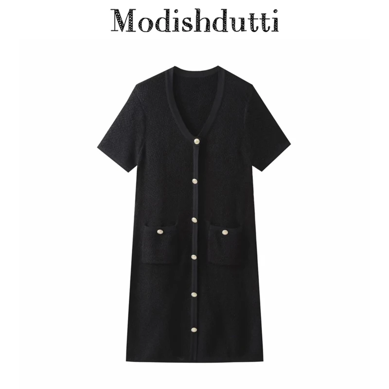 Modishdutti 2024 High Quality Women Fashion Single-Breasted Short Sleeve Dress Female Casual V-Neck Commute Office Dresses
Modishdutti 2024 High Quality Women Fashion Single-Breasted Short Sleeve Dress Female Casual V-Neck Commute Office Dresses