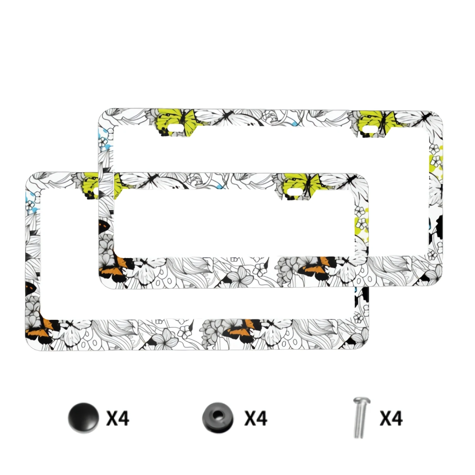 2PC Flowers And Butterflies License Plate Frame - Front & Rear Car Tag Covers for Men Women 2 Holes with Screws
2PC Flowers And Butterflies License Plate Frame - Front & Rear Car Tag Covers for Men Women 2 Holes with Screws