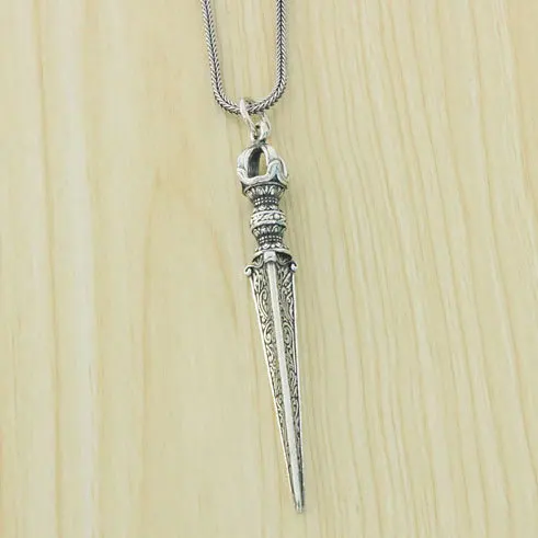 Thai Silver Demon Subduing Pestle Necklace Pendant for Men's Fashion Retro Punk Advanced Sense Pure Silver Diamond Pestle Pendan 
Thai Silver Demon Subduing Pestle Necklace Pendant for Men's Fashion Retro Punk Advanced Sense Pure Silver Diamond Pestle Pendan