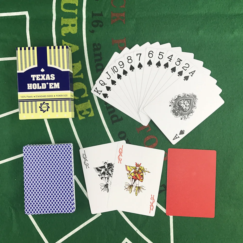 Easytoday 1PcsSet New Playing Cards Baccarat Texas Hold'em Plastic Waterproof Frosted Poker Cards Board Games Small Print (2)