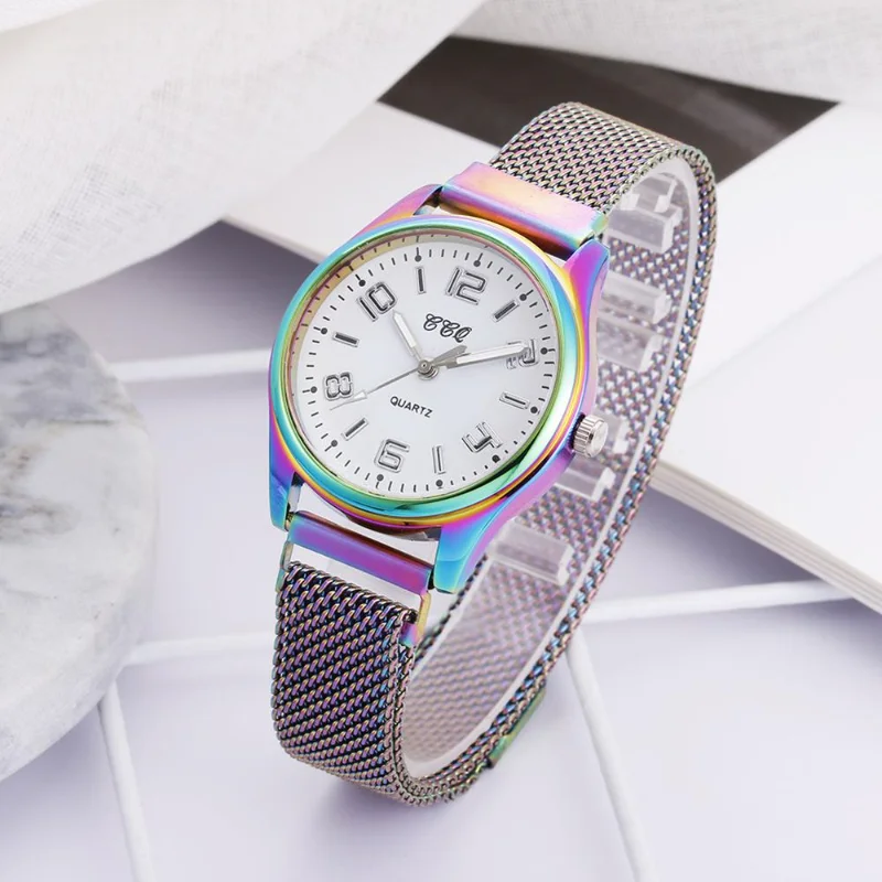 

New Luxury Rainbow Colorful Watches Bracelet Clocks Quartz Watch Women Magnet Buckle Watch Luxury Ladies Quartz Digital Dial