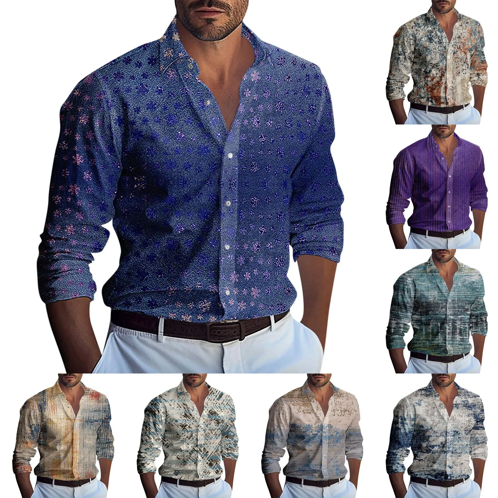Men's Summer New Loose Print Long Sleeve Shirt Cardigan Beach High-End Shirt Modern And Stylish Full Of Personality Gentlemanly
Men's Summer New Loose Print Long Sleeve Shirt Cardigan Beach High-End Shirt Modern And Stylish Full Of Personality Gentlemanly