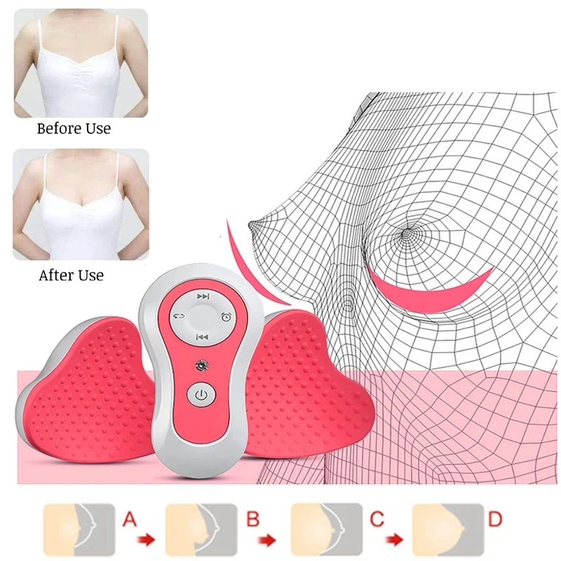 

Chest Enlargement Massager with Hot Compress Breast Enhancer Anti Sagging Device Breast Red Light Massage Therapy Tool