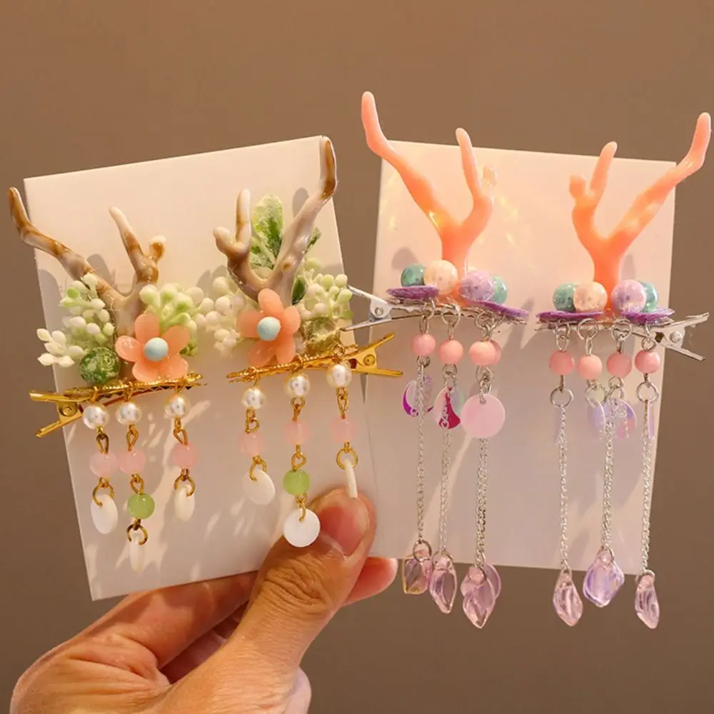 Girls Hair Accessories Ancient Style Hairpin Duckbill Clip Children Tassel Deer Horn Flower Hair Clip Hanfu HeadWear
Girls Hair Accessories Ancient Style Hairpin Duckbill Clip Children Tassel Deer Horn Flower Hair Clip Hanfu HeadWear