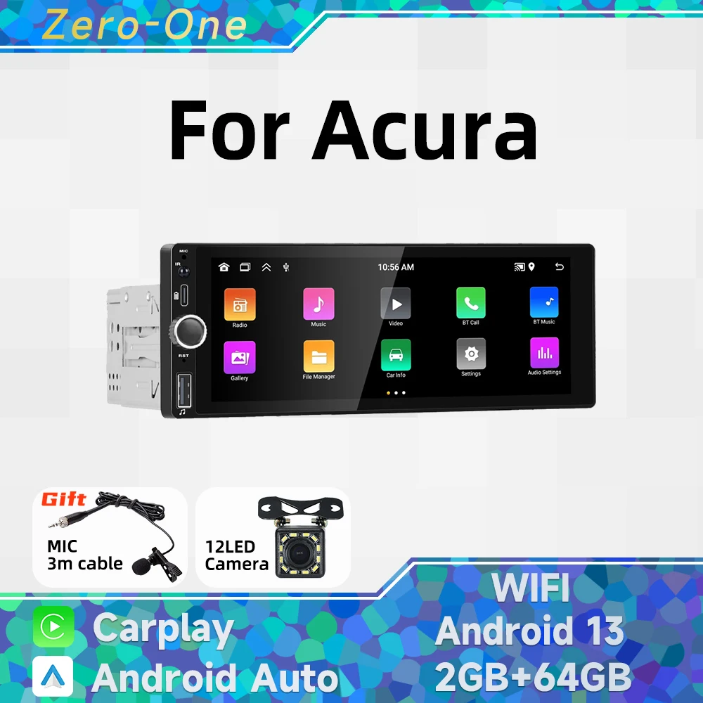 Wireless Carplay Android Auto 1 Din Radio Android Car Multimedia for Acura 6.86" IPS Screen Stereo Head Unit Autoradio GPS Wifi
Wireless Carplay Android Auto 1 Din Radio Android Car Multimedia for Acura 6.86" IPS Screen Stereo Head Unit Autoradio GPS Wifi