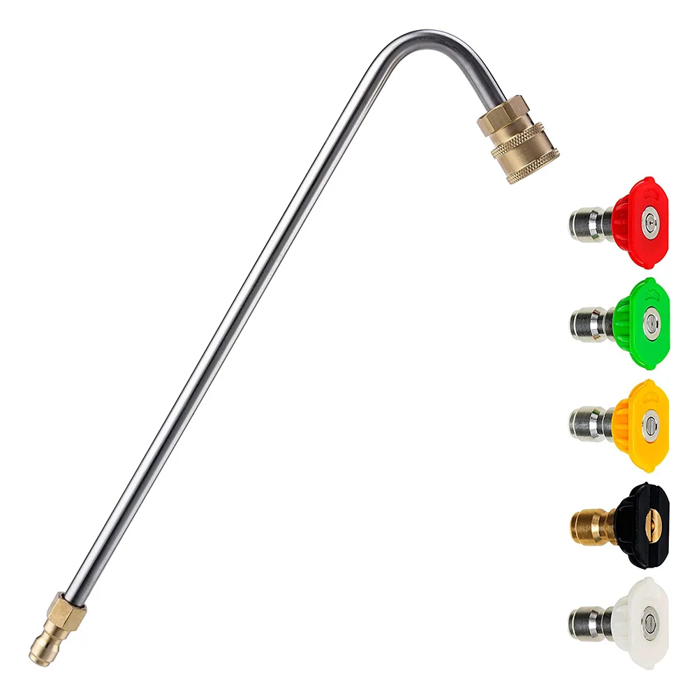 5 Nozzle 1/4 Inch Quick Connect 13 Inch Pressure Washer Angled Extension Wand Watering Pressure Washer Gutter Cleaner Attachment
5 Nozzle 1/4 Inch Quick Connect 13 Inch Pressure Washer Angled Extension Wand Watering Pressure Washer Gutter Cleaner Attachment