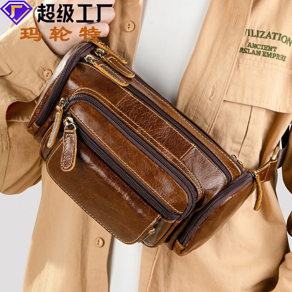 Брендовая кожаная мужская сумка, вместительная уличная поясная сумочка с верхним слоем, мессенджер на одно плечо
Брендовая кожаная мужская сумка, вместительная уличная поясная сумочка с верхним слоем, мессенджер на одно плечо