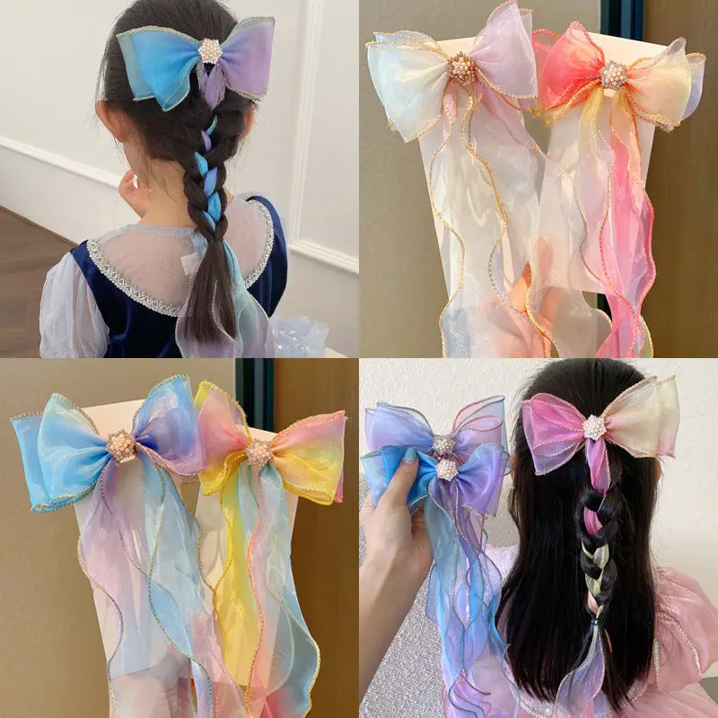 Children's Hair Accessories Pearl Tassels Bows Ribbons Braided Hairpins Headdresses Summer Girls Princess Hairpins
Children's Hair Accessories Pearl Tassels Bows Ribbons Braided Hairpins Headdresses Summer Girls Princess Hairpins
