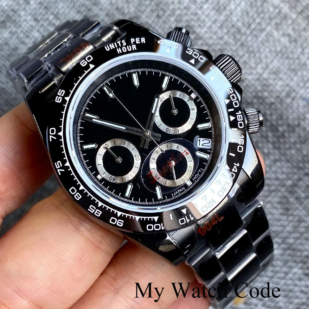Sport VK63 Black Quartz Watch for Men Three-eye Dial Chronograph Speed Wristwatch 24 Hours Calendar Date 904L Bracelet Custom
Sport VK63 Black Quartz Watch for Men Three-eye Dial Chronograph Speed Wristwatch 24 Hours Calendar Date 904L Bracelet Custom