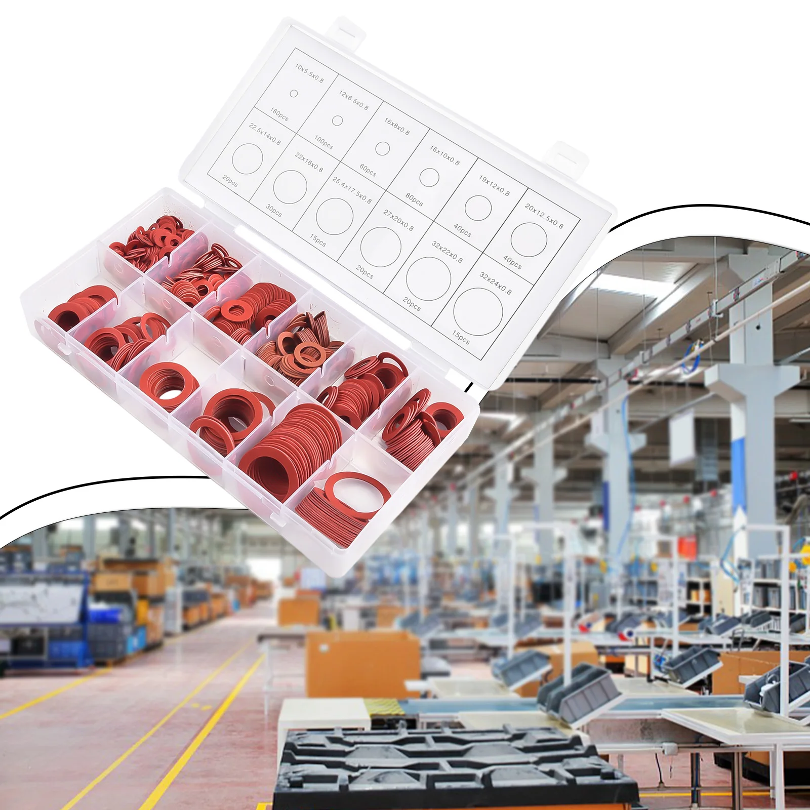 600pcs Red Steel Paper Fiber Flat Washer Kit Insulation Washer Assorted 10*5.5*0.8mm 12*6.5*0.8mm 16*8*0.8mm Hardware
600pcs Red Steel Paper Fiber Flat Washer Kit Insulation Washer Assorted 10*5.5*0.8mm 12*6.5*0.8mm 16*8*0.8mm Hardware