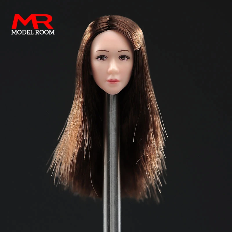 

Масштаб 1/12, азиатская женская голова, лепка для пересадки волос, резьба по голове, модель подходит для TBL PH 6 дюймов, бледная экшн-фигурка солдата, куклы для тела