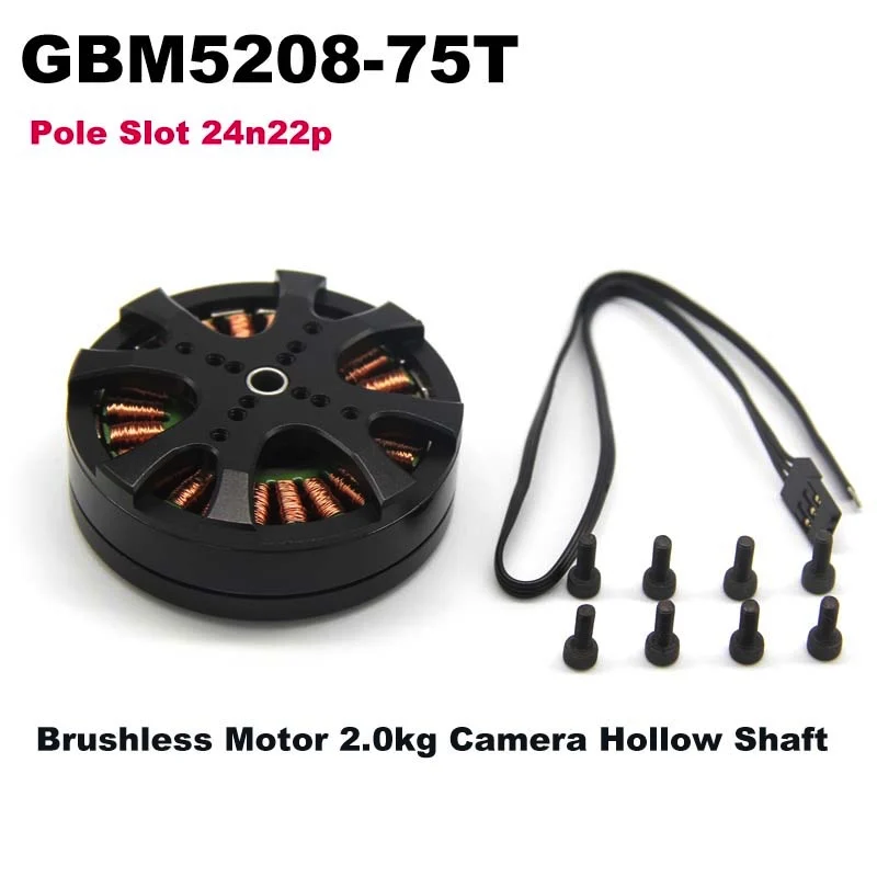 DYS 5208-75T GBM5208-75 DSLR Universal Joint Brushless Motor 2.0kg Camera Hollow Shaft Working Characteristics: Pole Slot 24n22p
DYS 5208-75T GBM5208-75 DSLR Universal Joint Brushless Motor 2.0kg Camera Hollow Shaft Working Characteristics: Pole Slot 24n22p