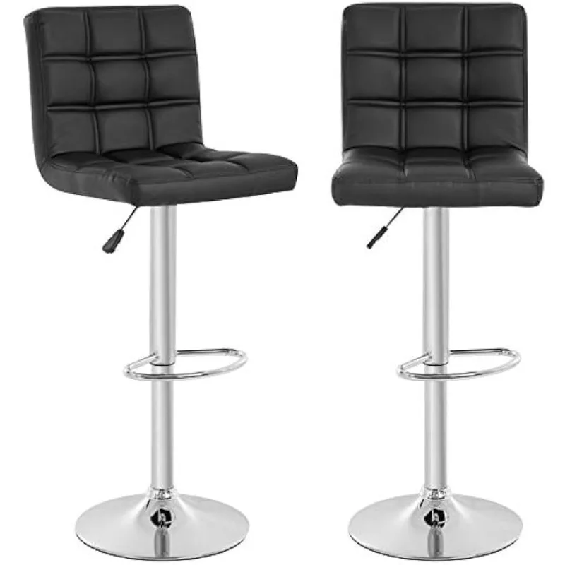 

BestOffice Set of 2 Barstools Modern Stool PU Leather Height Adjustable Counter Swivel Chairs Hydraulic