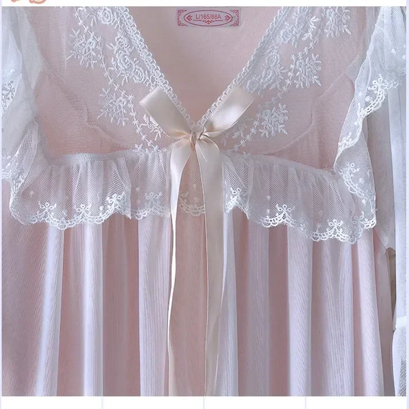 

Ночная рубашка для девушек и женщин, элегантная Милая неглиже в стиле "Лолита", женская ночная рубашка с оборками, длинное винтажное платье