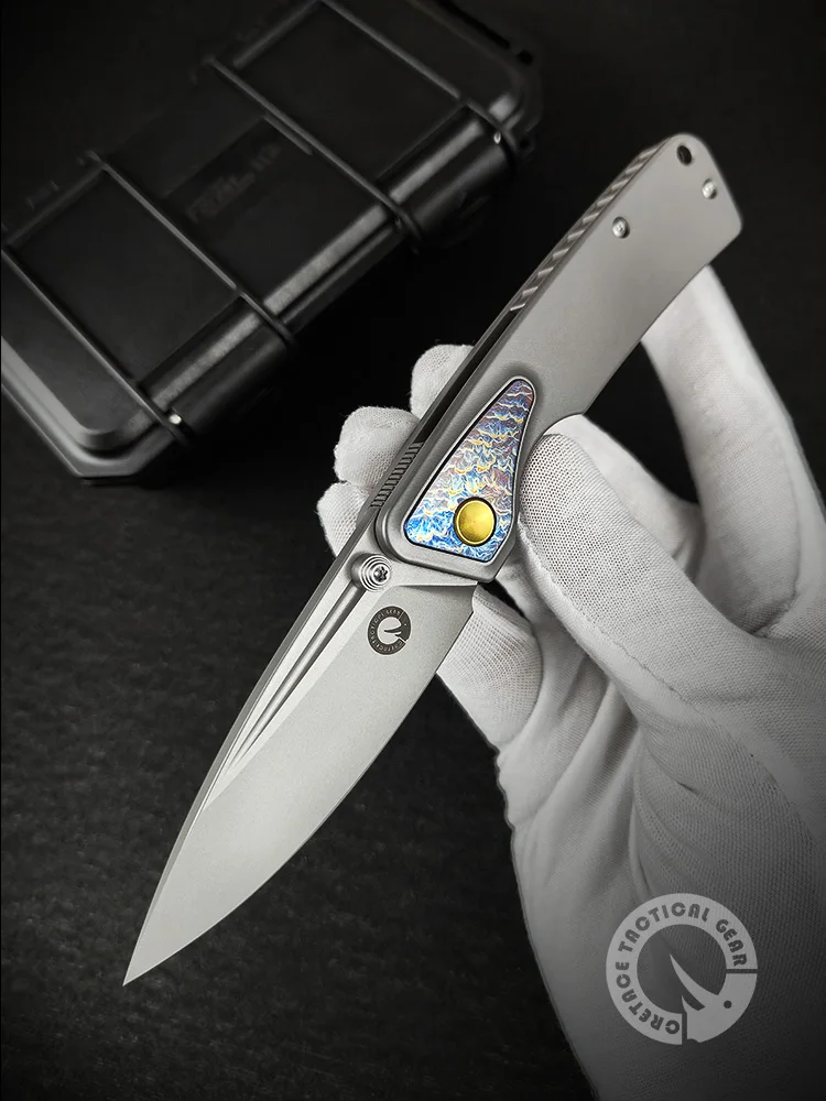 

CRETACE Original TC4 Titanium Knife CPM 20CV Folding Blade High End Knife Vipera Series EDC Self Defense Collection Pocketknife