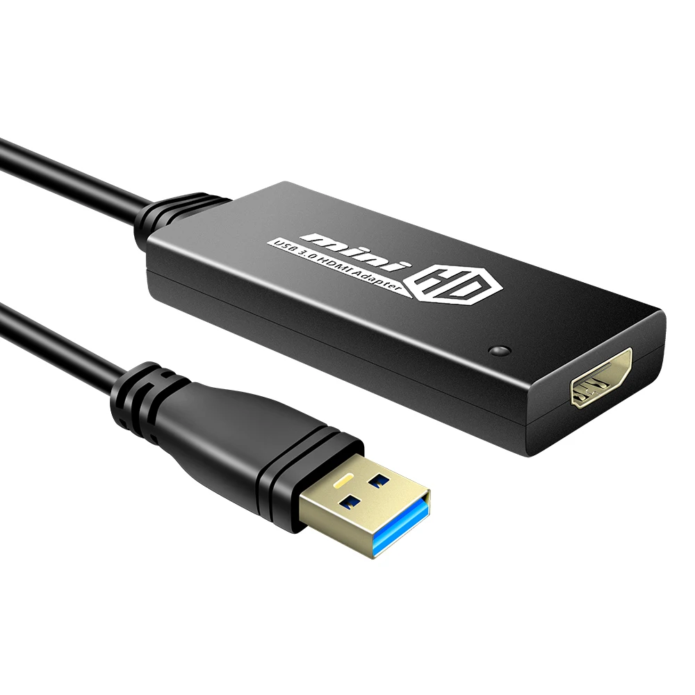 USB TO HDMI Adapter 1080P HD Audio Video Extender, USB 3.0/2.0 to HDMI for Multiple Monitors Compatible with Win XP Win7/8/10
USB TO HDMI Adapter 1080P HD Audio Video Extender, USB 3.0/2.0 to HDMI for Multiple Monitors Compatible with Win XP Win7/8/10